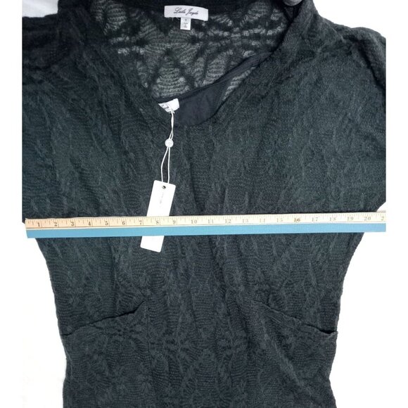 Laila Jayde NWT Womens Sheer Knit Seaweed Green/Gray Solid Slip Dress Small - Picture 12 of 12